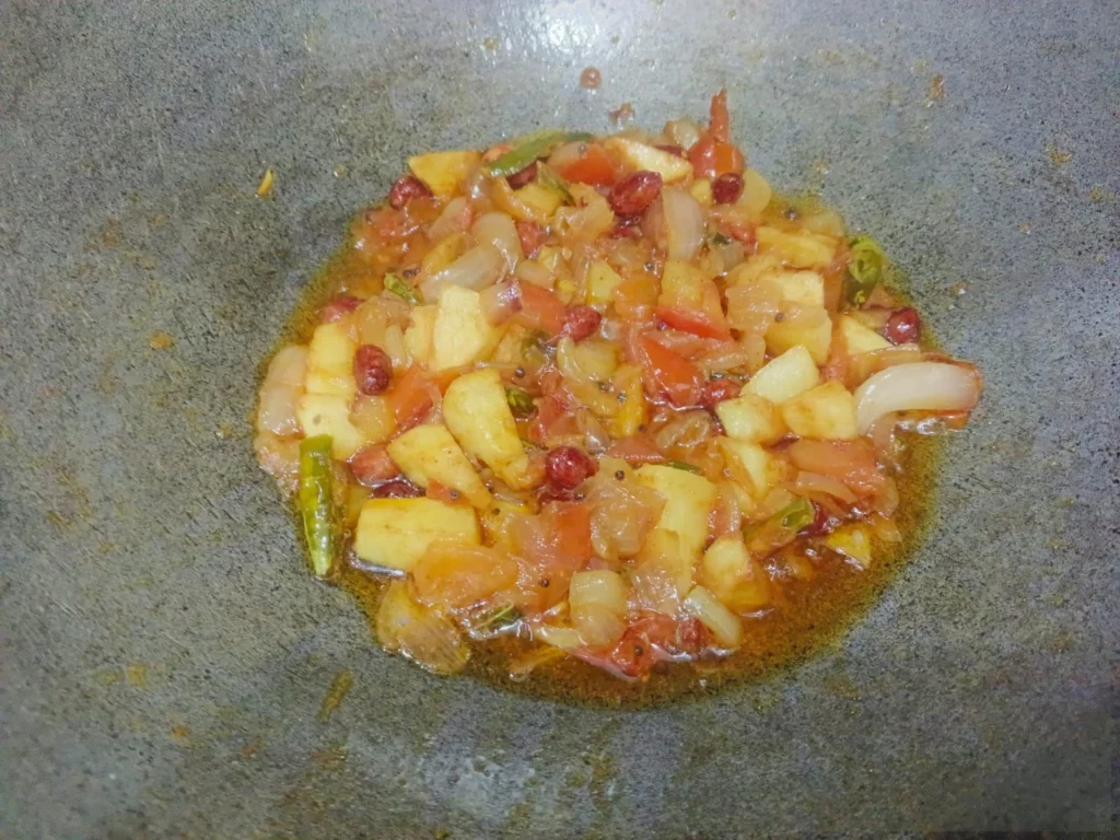 Add  fry peanuts & potato (this is optional) and mix well. If you like peanuts & potato, and If you don’t like peanuts & potato in poha then you can skip this step.