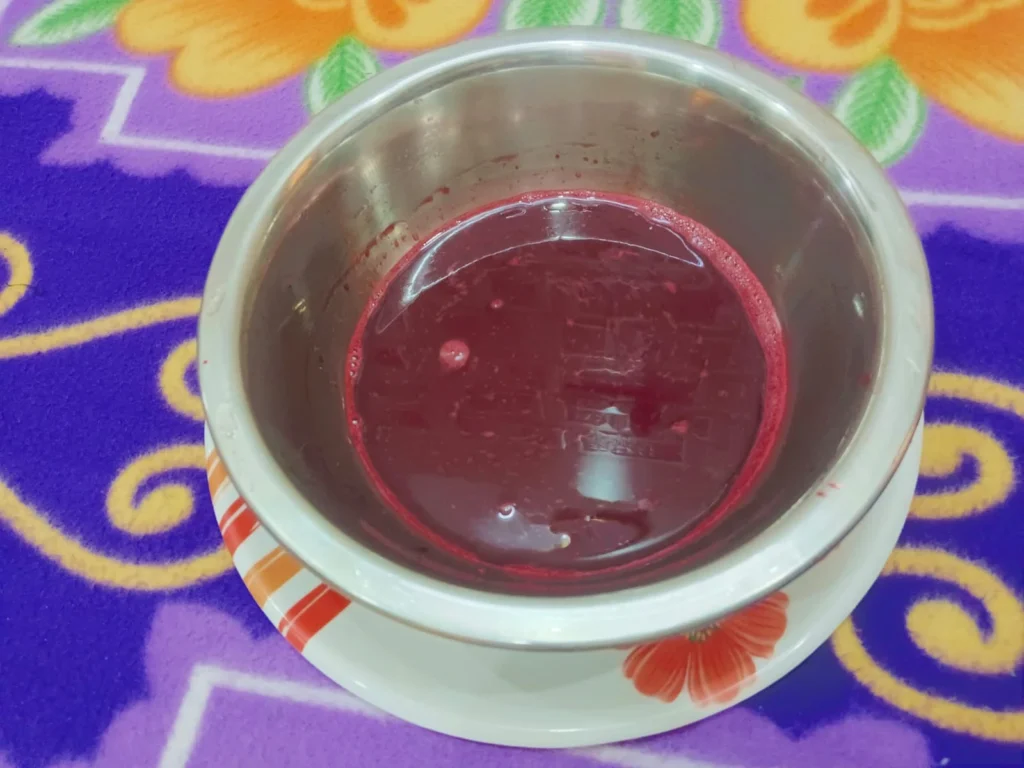 Now pour the juice into a container and enjoy your healthy ABC juice drink.